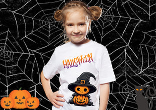 Halloween Shirt, Halloween Kürbis, Fledermaus mit NAME, PERSONALISIERUNG, Halloweengeschenk für Mädchen und Jungen, Kindertshirt