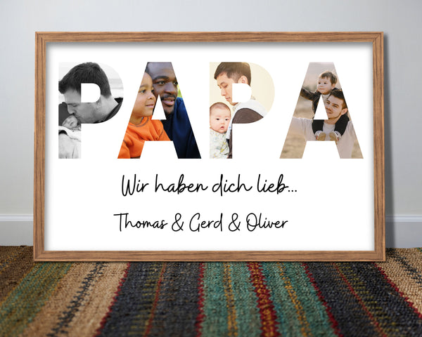Papa Geschenk Vatertag, Vatertagsgeschenk Bild, Geschenke für Männer Mann Ehemann Vater