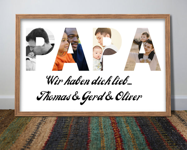 Papa Geschenk Vatertag, Vatertagsgeschenk Bild, Geschenke für Männer Mann Ehemann Vater