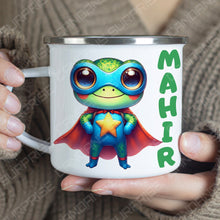 Superhelden niedliche Tiere Kindertasse,Emaille Tasse Kinder,Tasse Kinder personalisiert,Kindertasse mit Namen,Superhelden Emaille Tasse, 6
