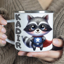 Superhelden niedliche Tiere Kindertasse,Emaille Tasse Kinder,Tasse Kinder personalisiert,Kindertasse mit Namen,Superhelden Emaille Tasse, 6