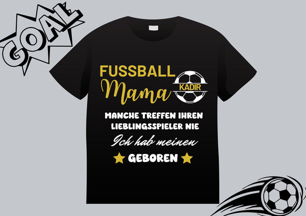 Fußball Mama T-Shirt, Fußball Team Geschenke, T-Shirt mit Spielernamen, passende Fußball T-Shirts, personalisiertes T-Shirt, Fußballidee
