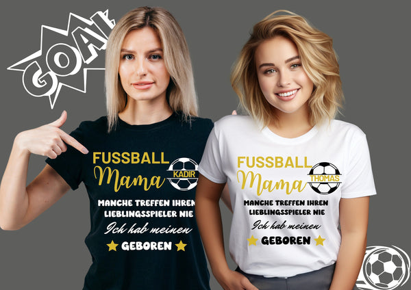 Fußball Mama T-Shirt, Fußball Team Geschenke, T-Shirt mit Spielernamen, passende Fußball T-Shirts, personalisiertes T-Shirt, Fußballidee
