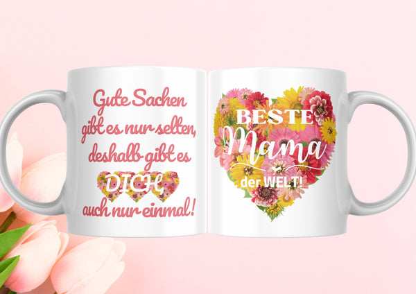 Muttertaggeschenk, TASSE für MAMA, BESTE Mama beidseitiger Druck, mit Text, schönes Geschenk,Familie