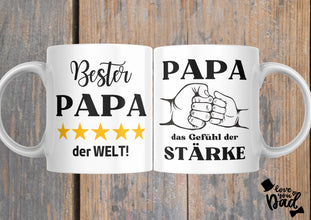 Vatertagsgeschenk mit NAMEN der Kinder, Tasse für PAPA, BESTER Papa, beidseitiger Druck, mit Text, schönes Geschenk,Familie