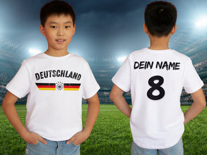 Personalisierte Deutschland Fan T-Shirt | Individueller Name und Nummer | Für die EM 2024 I Herren, Damen und Kinder I Europameisterschaft