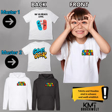 Mariotshirt, Super Mrio Premium Hoodie ,Geschenk für MARIOFANS, mit deinem NAMEN, Geburtstag, , SuperAmelie,Kindertshirt, GAMEOVER