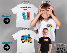 Mariotshirt, Super Mrio Premium Hoodie ,Geschenk für MARIOFANS, mit deinem NAMEN, Geburtstag, , SuperAmelie,Kindertshirt, GAMEOVER