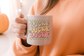 LUCKY Keramiktasse – Retro-inspiriertes Design – Geschenk für jeden Anlass – Vintage-Stil Tasse für Glücksmomente