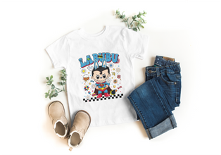 Kinder T-Shirt Labubu Superheld Comic – Lustiges Labubu Heldenmotiv, Baumwolle, Geschenk für Jungen & Mädchen