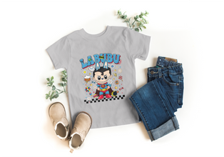 Kinder T-Shirt Labubu Superheld Comic – Lustiges Labubu Heldenmotiv, Baumwolle, Geschenk für Jungen & Mädchen