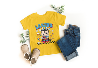 Kinder T-Shirt Labubu Superheld Comic – Lustiges Labubu Heldenmotiv, Baumwolle, Geschenk für Jungen & Mädchen